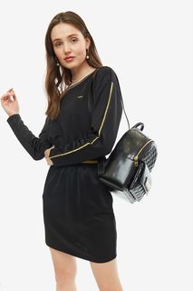 Короткое черное платье с контрастным принтом Liu Jo Sport