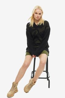 Короткое трикотажное платье-свитер Diesel