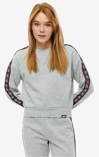 Серый хлопковый свитшот с декоративными нашивками Juicy by Juicy Couture