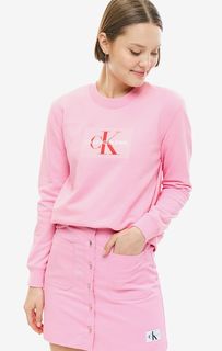 Розовый свитшот с фактурным принтом Calvin Klein Jeans
