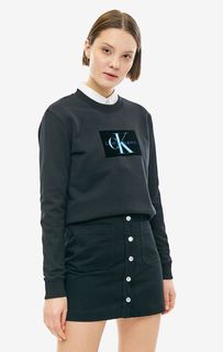Черный свитшот с фактурным принтом Calvin Klein Jeans
