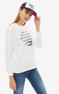 Белый свитшот с принтом Tommy Hilfiger