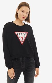 Укороченный свитшот с логотипом бренда Guess