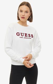 Белый свитшот с объемной вышивкой Guess