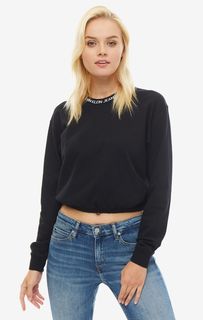 Свитшот из хлопка черного цвета Calvin Klein Jeans