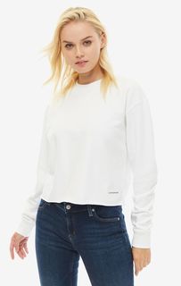 Белый свитшот с необработанным краем Calvin Klein Jeans