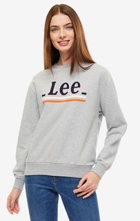 Серый свитшот с логотипом бренда Lee