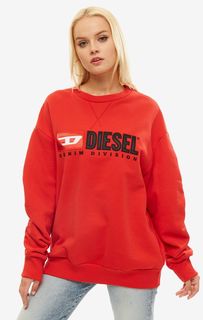 Красный хлопковый свитшот с оборками на рукавах Diesel