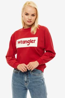 Красный свитшот с логотипом бренда Wrangler
