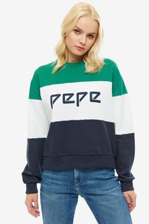 Свитшот из хлопка с логотипом бренда Pepe Jeans