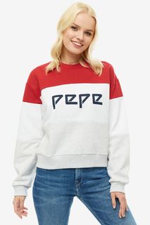 Свитшот из хлопка с логотипом бренда Pepe Jeans