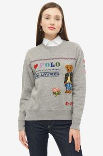 Серый хлопковый свитшот Polo Ralph Lauren