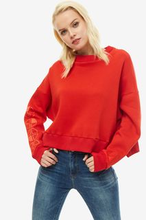 Красный свитшот с принтом UNU Clothing