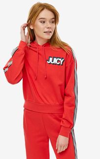 Красная хлопковая толстовка с капюшоном Juicy by Juicy Couture