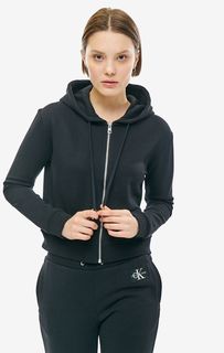 Черная толстовка из хлопка на молнии Calvin Klein Jeans