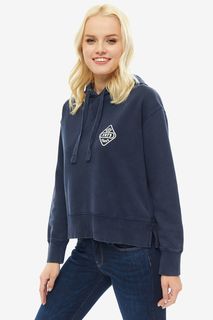 Синяя толстовка с разрезами по бокам Pepe Jeans