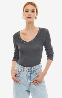 Хлопковая футболка с длинными рукавами Guess