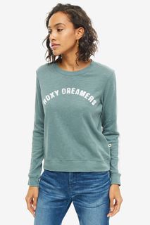 Хлопковая футболка мятного цвета с нашивками Roxy
