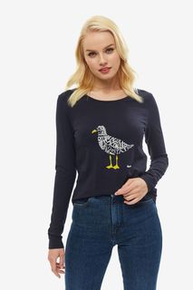 Синяя хлопковая футболка с длинными рукавами Barbour