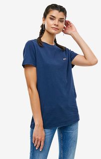 Хлопковая футболка синего цвета Tommy Jeans