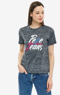 Серая футболка с ярким принтом Pepe Jeans