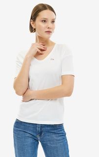 Базовая футболка из хлопка белого цвета Lacoste