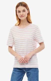 Хлопковая футболка в полоску с круглым вырезом Selected