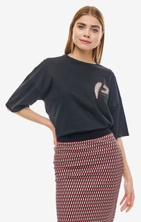 Футболка оверсайз с декоративной отделкой Pinko