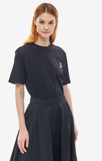 Хлопковая футболка оверсайз с нашивкой Calvin Klein