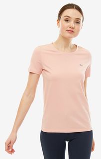 Однотонная хлопковая футболка с короткими рукавами Lacoste