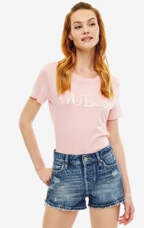 Розовая футболка с короткими рукавами Guess