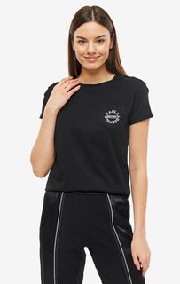 Черная хлопковая футболка с карманом Karl Lagerfeld