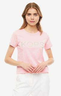 Розовая футболка с декоративной отделкой Michael Michael Kors