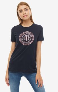 Хлопковая футболка с декоративной отделкой Tommy Hilfiger