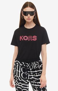 Хлопковая футболка с контрастной отделкой Michael Michael Kors
