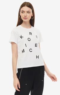 Белая хлопковая футболка с принтом Michael Michael Kors