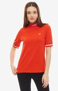 Плотная футболка из хлопка с высоким воротом Fred Perry