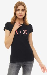 Хлопковая футболка с круглым вырезом Armani Exchange