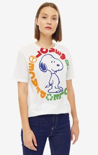 Хлопковая футболка с короткими рукавами Peanuts Go Green United Colors of Benetton