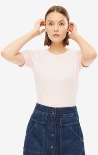 Хлопковая футболка розового цвета United Colors of Benetton