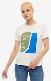 Футболка из хлопка с принтом Vero Moda