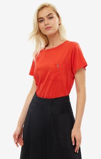 Однотонная хлопковая футболка с карманом Calvin Klein