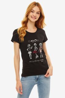 Хлопковая футболка с декоративной отделкой Liu Jo