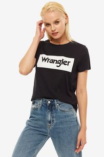 Черная футболка с логотипом бренда Wrangler