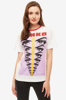 Хлопковая футболка с ярким принтом Pinko