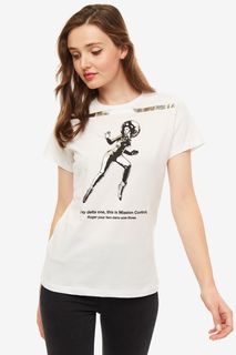 Белая футболка с декоративным принтом Pinko