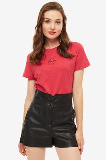 Хлопковая футболка цвета фуксии Pinko