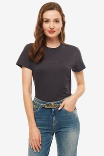 Серая хлопковая футболка с короткими рукавами Pinko