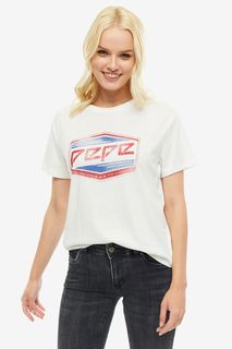 Футболка из хлопка с логотипом бренда Pepe Jeans