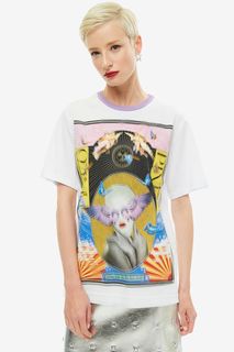 Хлопковая футболка с ярким принтом Pinko
